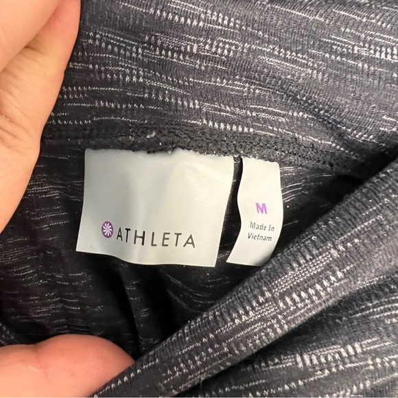 Athleta Metro High Rise Leggings Space Dye Charcoal Gray With Pockets Size Med - Picture 6 of 10